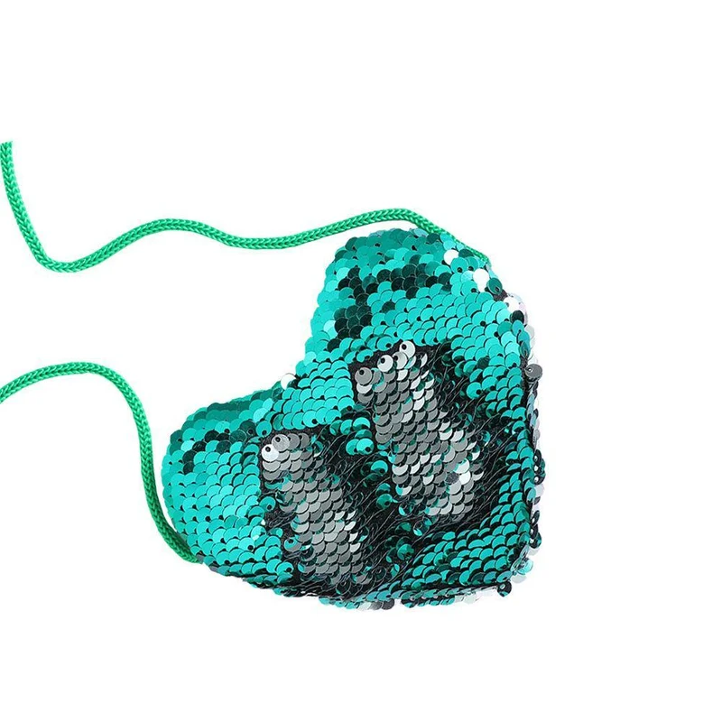 Sequined Heart Crossbody Coin Purses