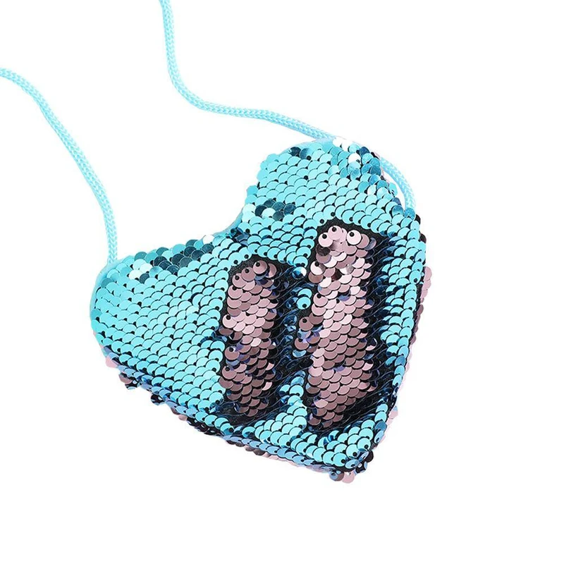 Sequined Heart Crossbody Coin Purses