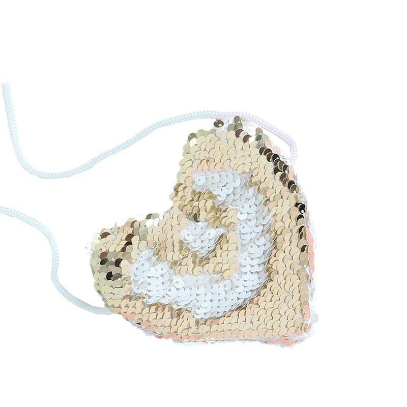 Sequined Heart Crossbody Coin Purses