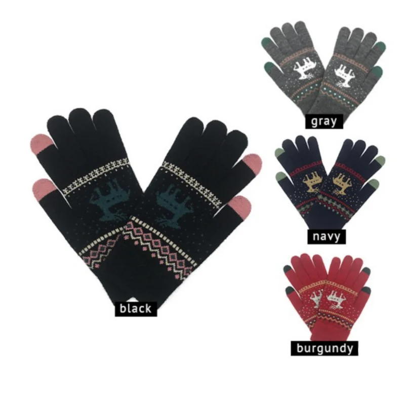 Reindeer Knit Smart Touch Gloves