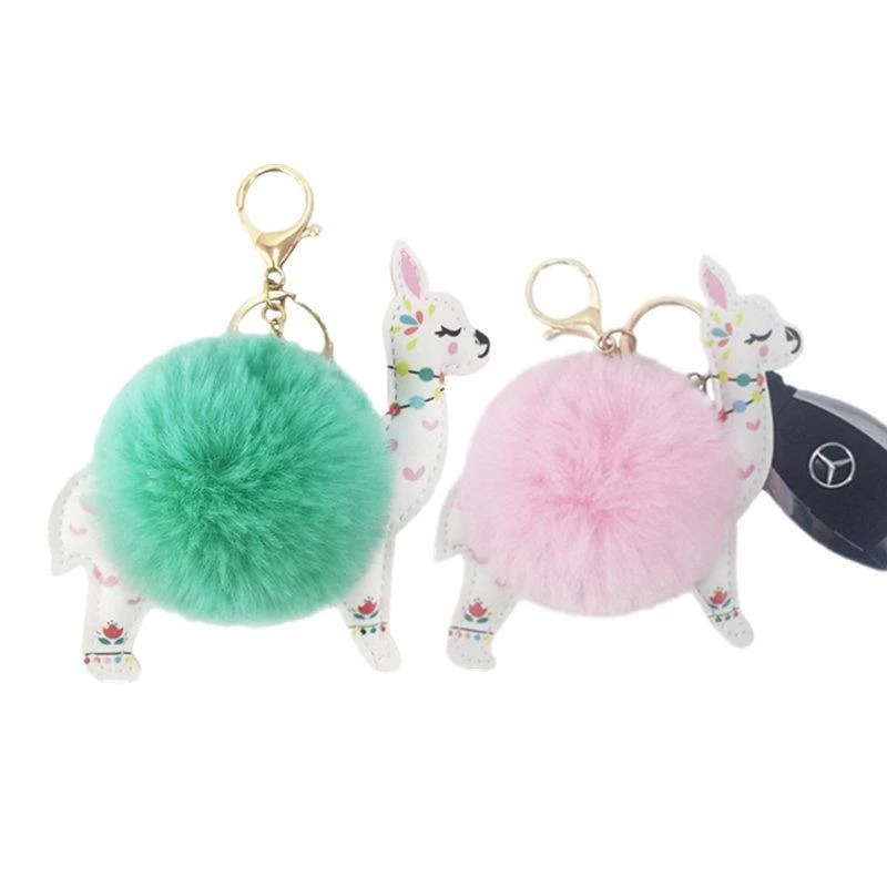 Llama Puff Keychain