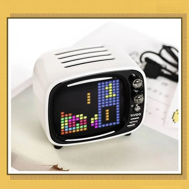 Pixel Art Bluetooth Alarm Clock Speaker
