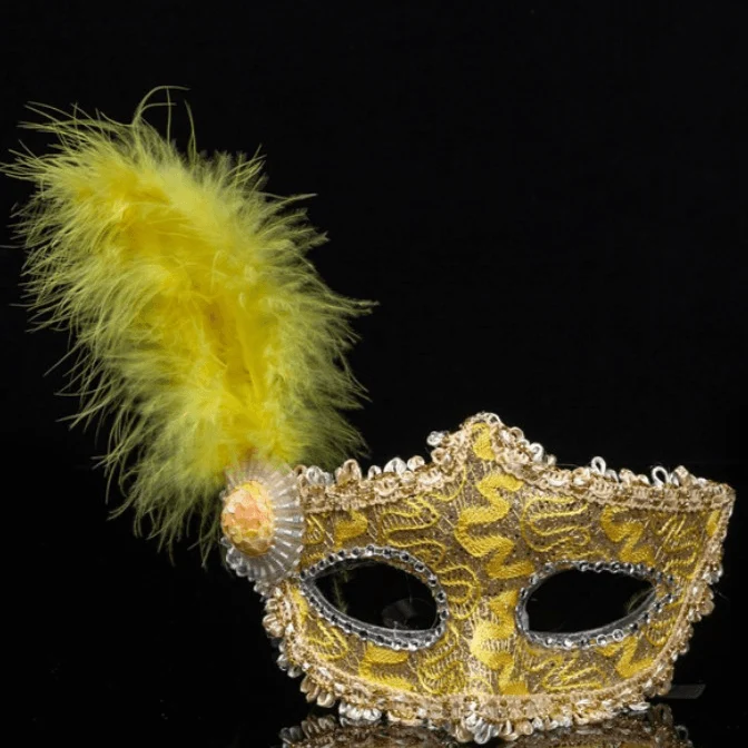 Lace Feather Masquerade Mask