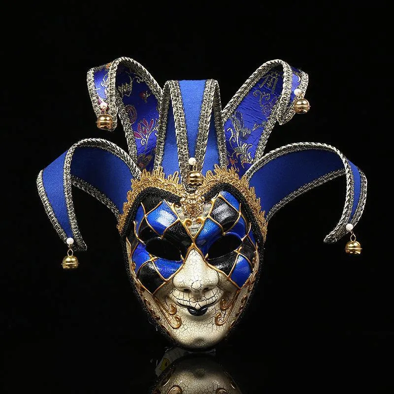 Crackled Venetian Jester Mask