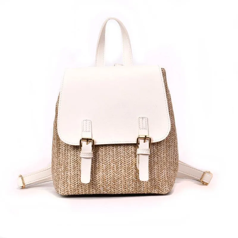Straw Summer Travel Backpack