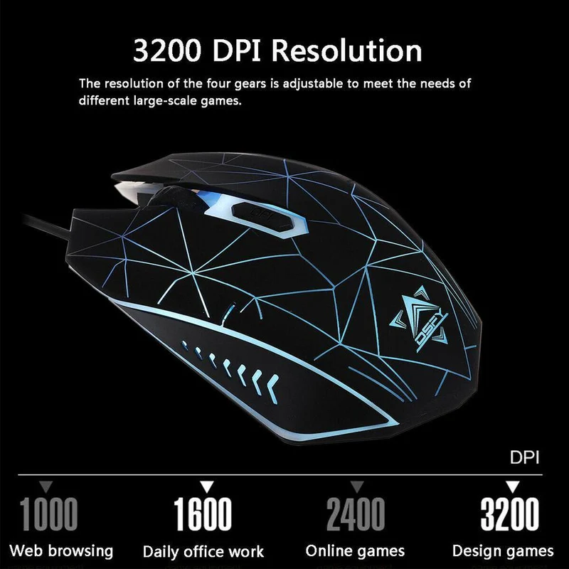 Illuminated PC Gaming Set (Keyboard, Mouse, Headset, and Mouse Pad)