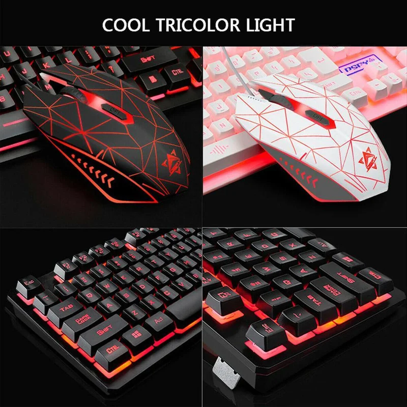 Illuminated PC Gaming Set (Keyboard, Mouse, Headset, and Mouse Pad)