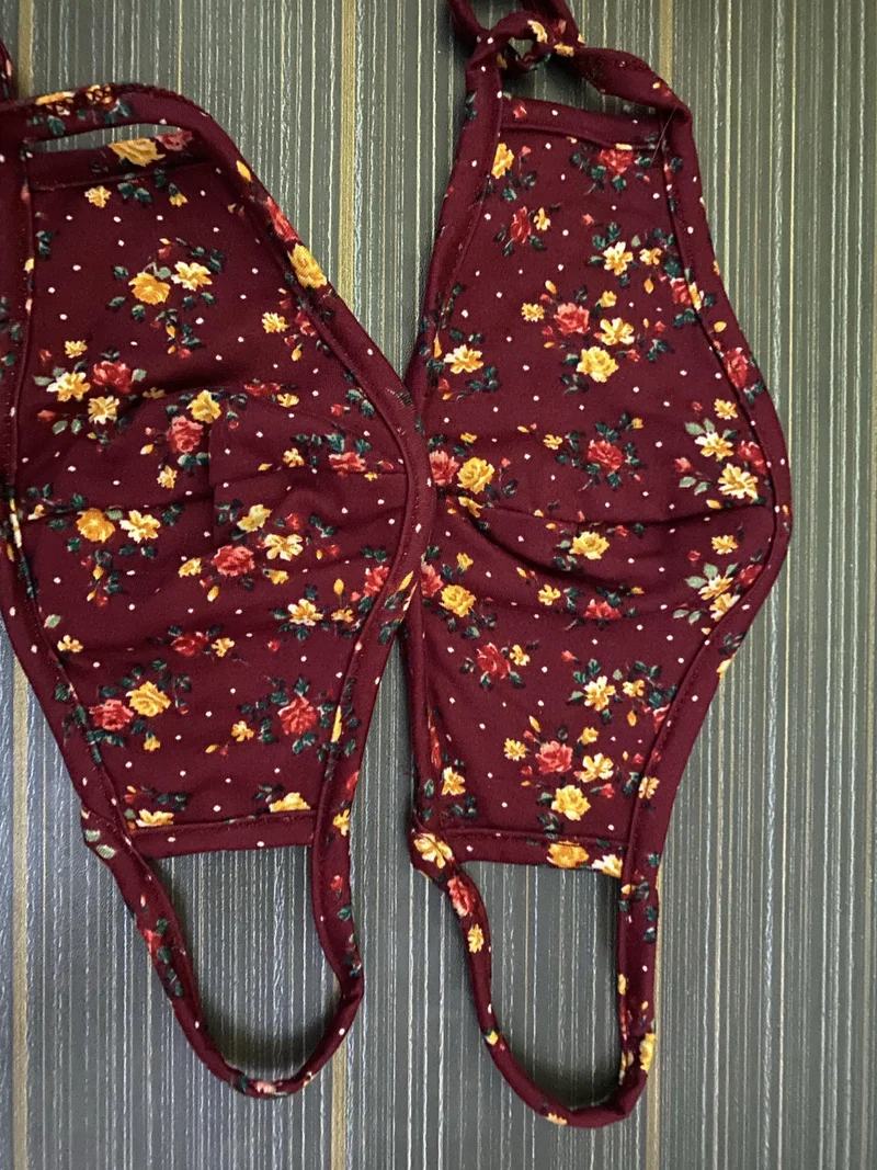Floral Print T-Shirt Cloth Face Mask (Child)