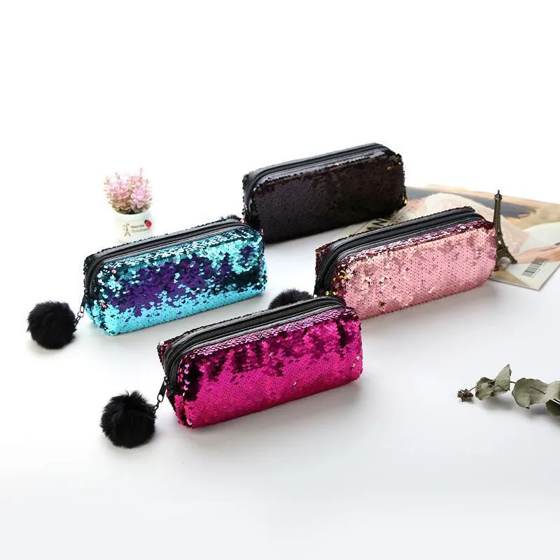 Sequins Color Changing Pencil Cases