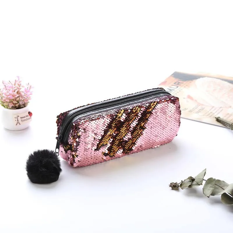Sequins Color Changing Pencil Cases