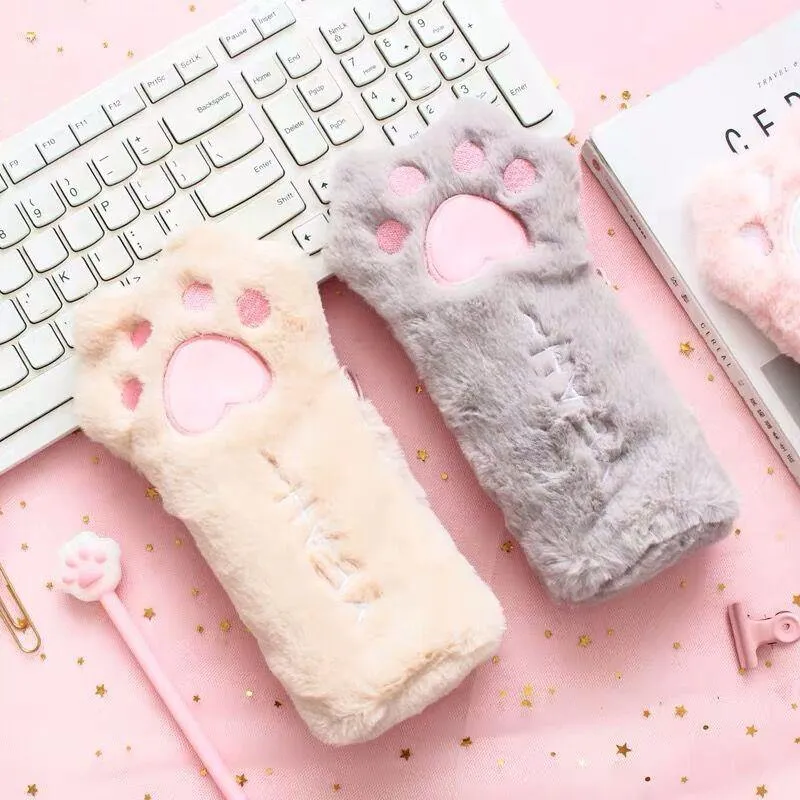 Plush Cat Paw Pencil Case