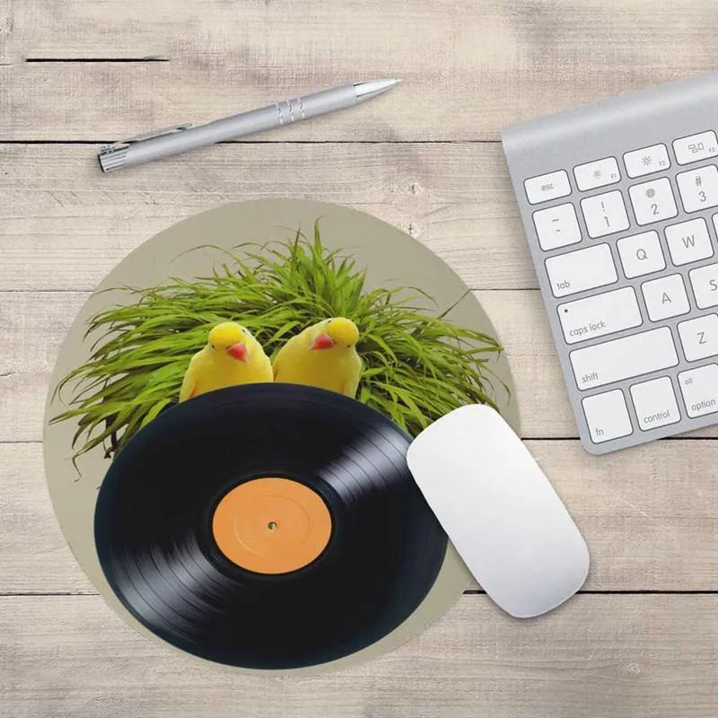 Vinyl Record Print Round Mouse Pads