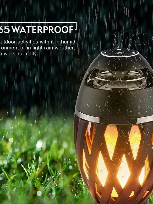 Outdoor LED Flame Lamp with Bluetooth Speaker