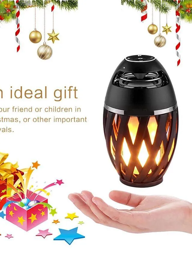 Outdoor LED Flame Lamp with Bluetooth Speaker