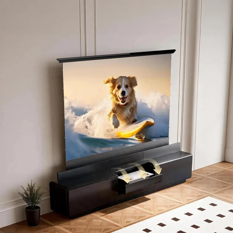 WUPRO Cinema MOONLIGHT Flip Open Invisible Ultra Short Throw Projector Laser TV Cabinet