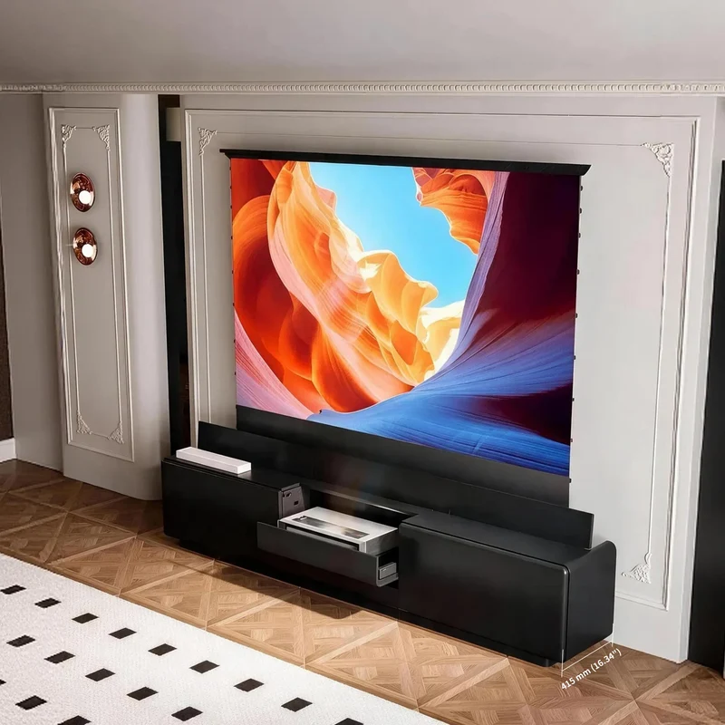 WUPRO Cinema MOONLIGHT Flip Open Invisible Ultra Short Throw Projector Laser TV Cabinet