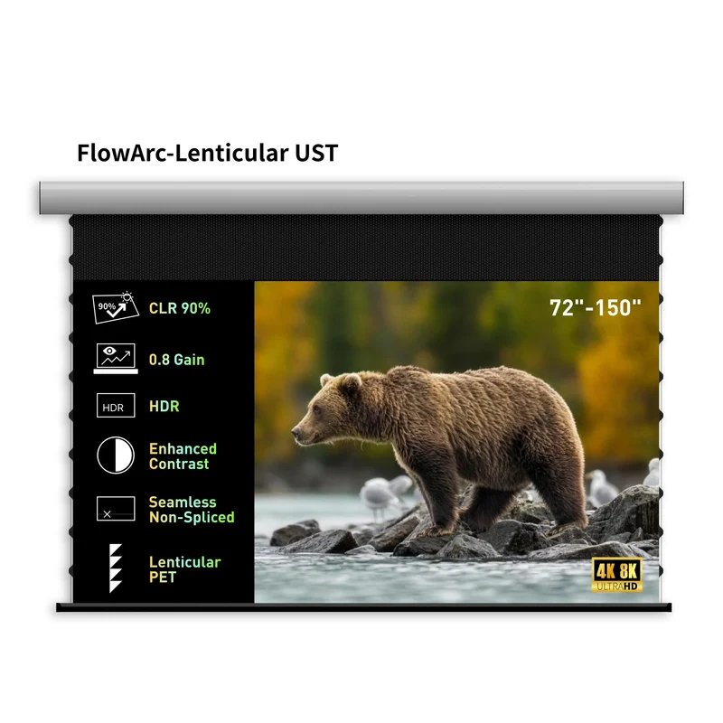 WUPRO Cinema FlowArc CLR Smart Motorized Drop-Down Screen Lenticular UST
