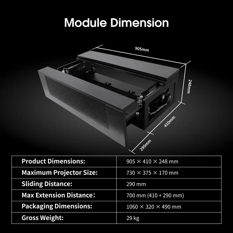 WUPRO Cinema Smart Laser TV Cabinet CineCube for UST projector