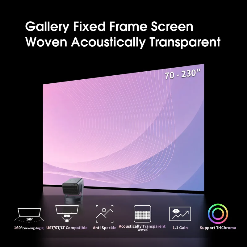 WUPRO Cinema Gallery Anti-Speckle Fixed Frame Screen Woven Acoustically Transparent