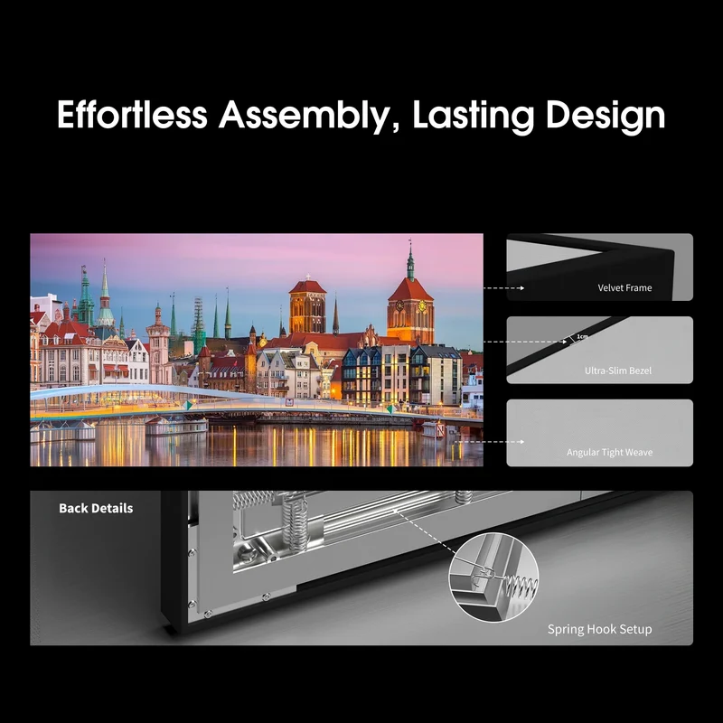 WUPRO Cinema Gallery Anti-Speckle Fixed Frame Screen Woven Acoustically Transparent