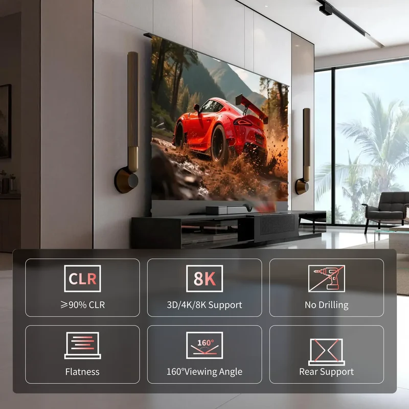 WUPRO Cinema BERLIN Invisible Ultra Short Throw Projector Laser TV Cabinet