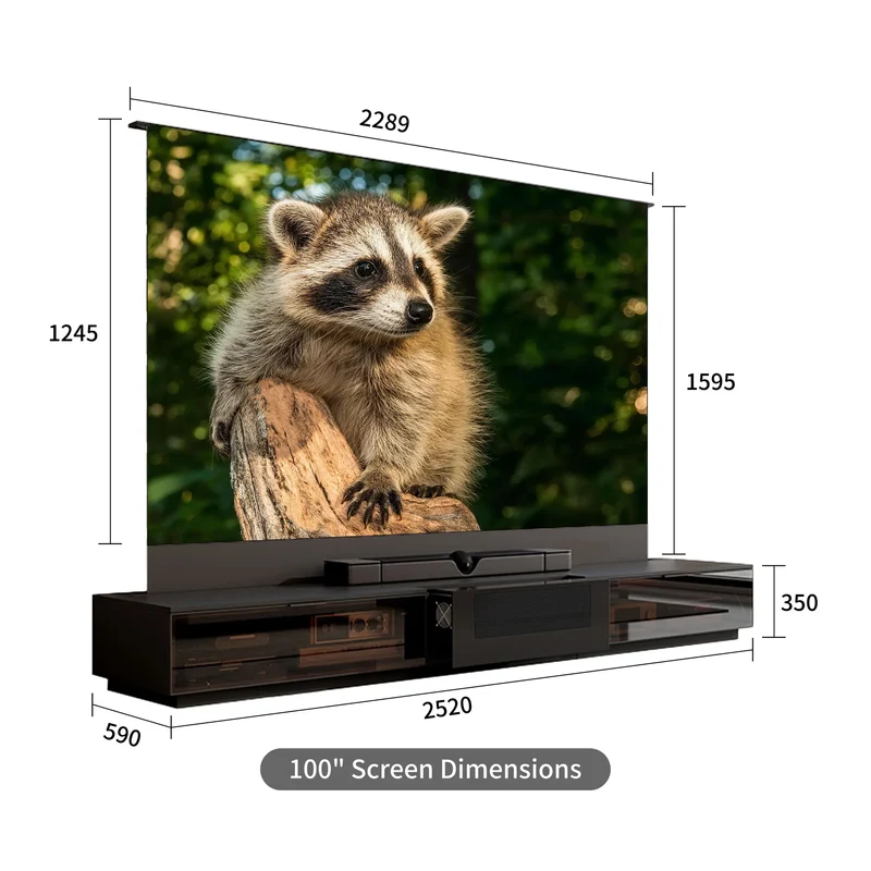 WUPRO Cinema BERLIN Invisible Ultra Short Throw Projector Laser TV Cabinet