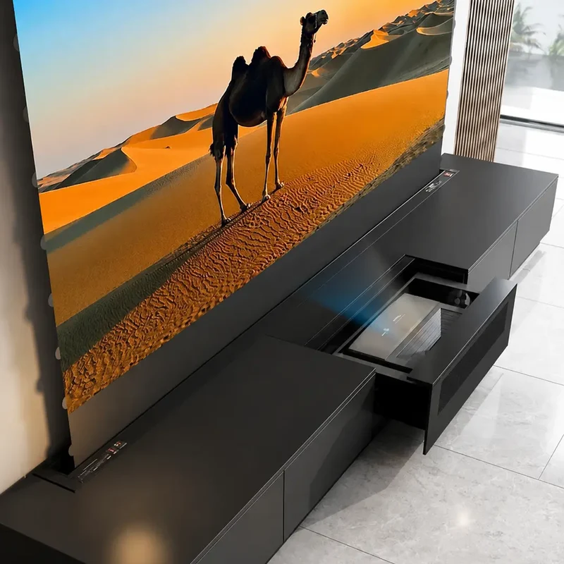 WUPRO Cinema PHANTOM Invisible Ultra Short Throw Projector Laser TV Cabinet