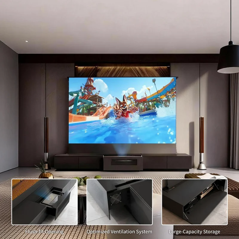 WUPRO Cinema PHANTOM Invisible Ultra Short Throw Projector Laser TV Cabinet