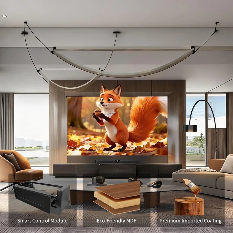 WUPRO Cinema PHANTOM Invisible Ultra Short Throw Projector Laser TV Cabinet
