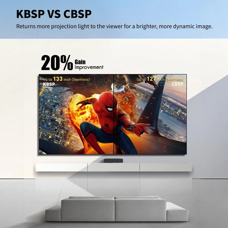 WUPRO Cinema 133 inch Seamless Gallery Series CLR Fixed Frame Screen KBSP