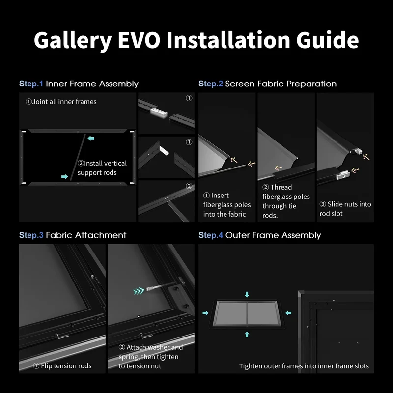 WUPRO Cinema Gallery Series CLR Anti-Speckle Fixed Frame Screen Lenticular LT