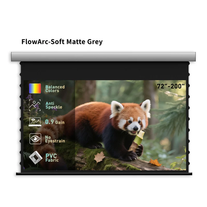 WUPRO Cinema FlowArc Smart Motorized Drop-Down Screen Soft Matte Grey
