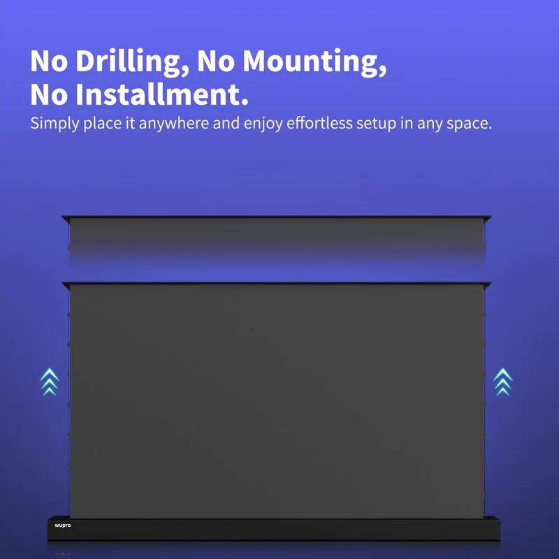 WUPRO Cinema LeApex Smart Motorized Floor Rising Screen Soft Matte Grey