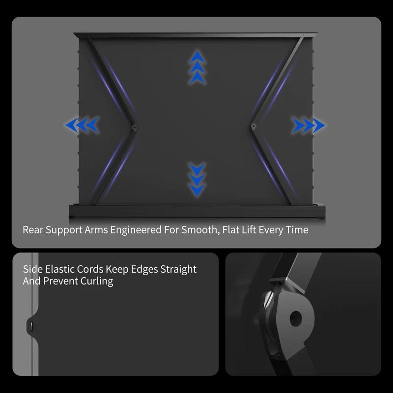 WUPRO Cinema LeApex ALR Smart Motorized Floor Rising Screen Black Crystal