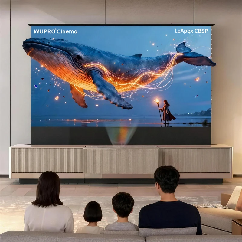 WUPRO Cinema SILVERFOX Invisible Ultra Short Throw Projector Laser TV Cabinet