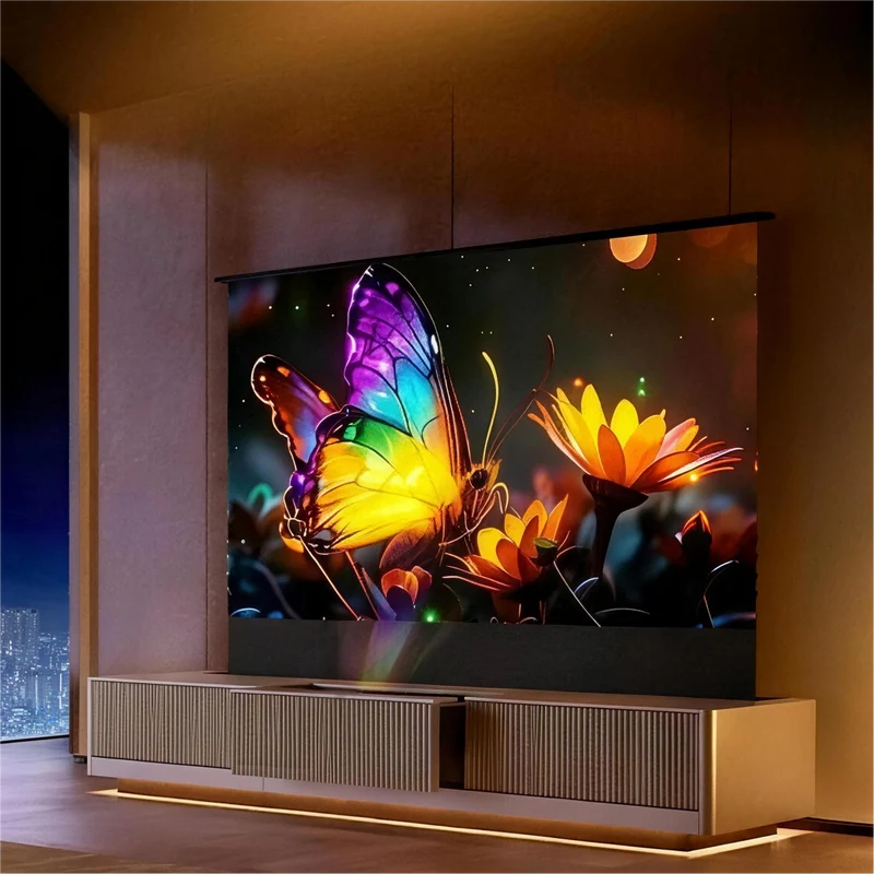 WUPRO Cinema SILVERFOX Invisible Ultra Short Throw Projector Laser TV Cabinet