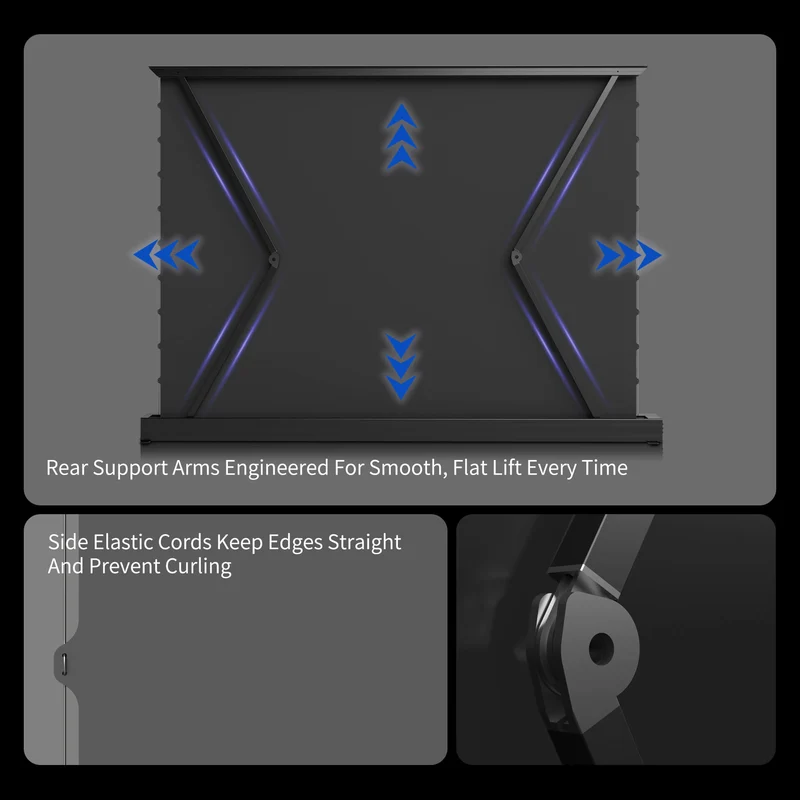 WUPRO Cinema LeApex Smart Motorized Floor Rising Screen Grey Crystal