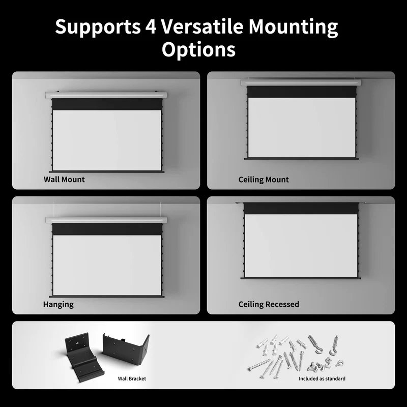 WUPRO Cinema FlowArc Smart Motorized Drop-Down Screen Soft Matte White