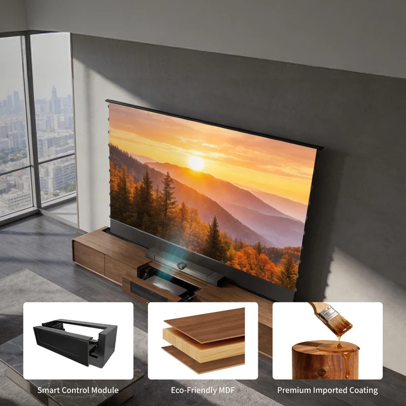 WUPRO Cinema SWEETHEART Invisible Ultra Short Throw Projector Laser TV Cabinet