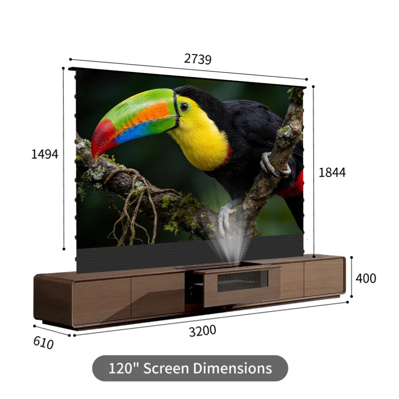 WUPRO Cinema SWEETHEART Invisible Ultra Short Throw Projector Laser TV Cabinet