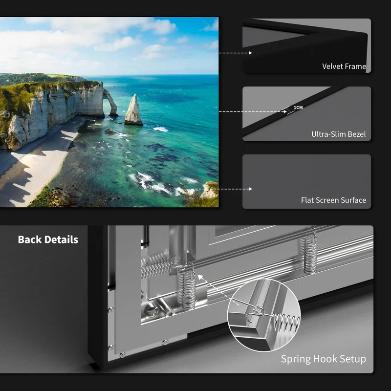 WUPRO Cinema Gallery ALR Fixed Frame Screen Black Crystal