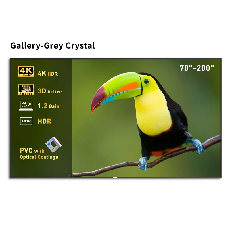 WUPRO Cinema Gallery Fixed Frame Screen Grey Crystal