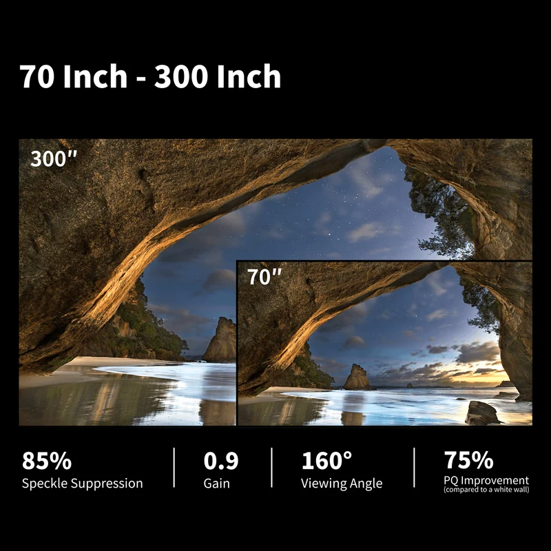 WUPRO Cinema Gallery Fixed Frame Screen Soft Matte Grey