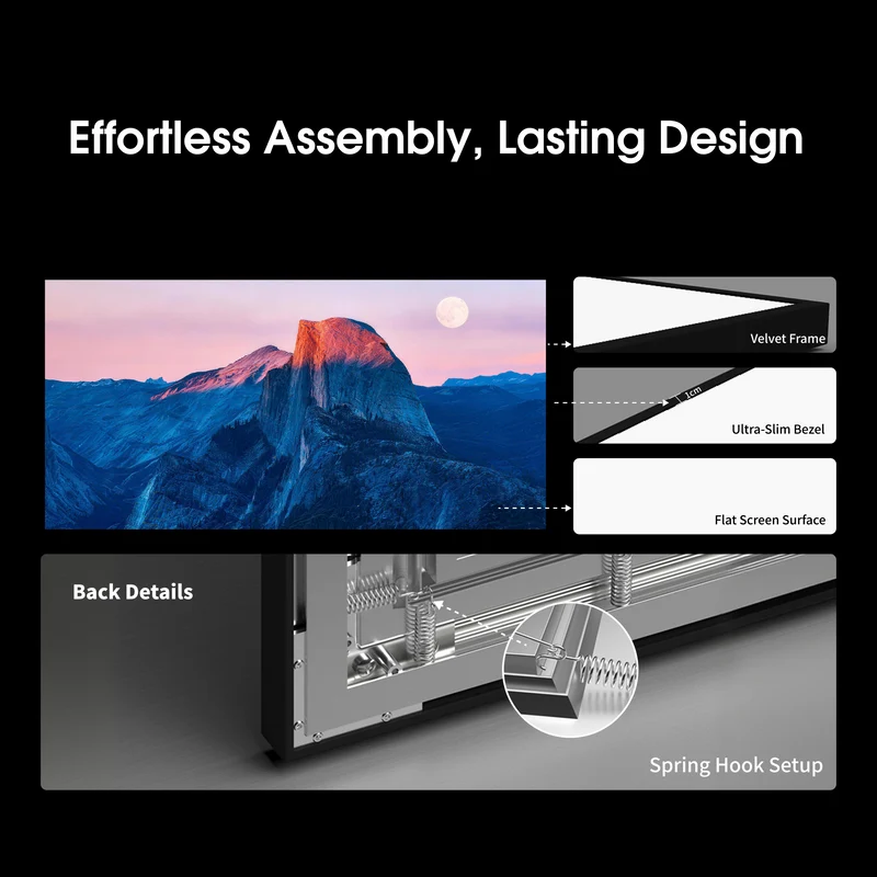 WUPRO Cinema Gallery Fixed Frame Screen Soft Matte White