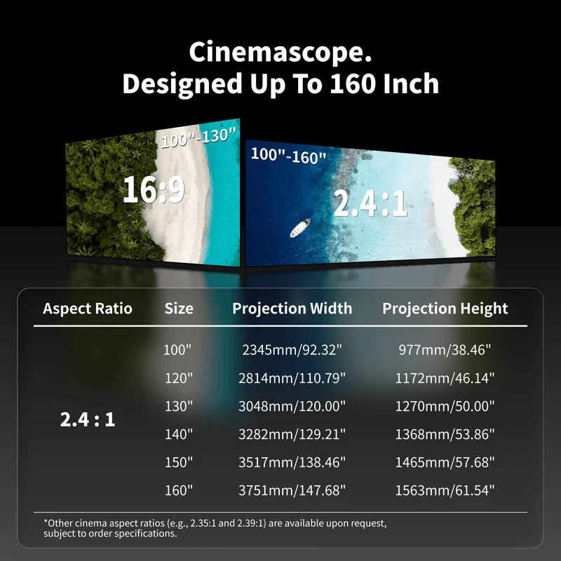 WUPRO Cinema Gallery Series CLR Anti-Speckle Fixed Frame Screen Lenticular LT