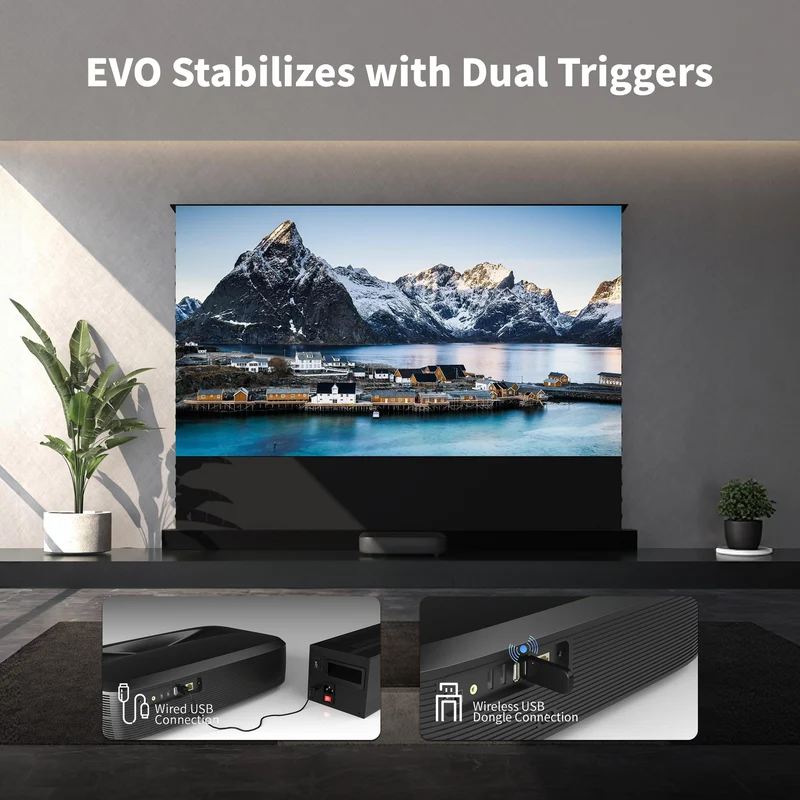 WUPRO Cinema LeApex EVO CLR Smart Motorized Floor Rising Screen CBSP