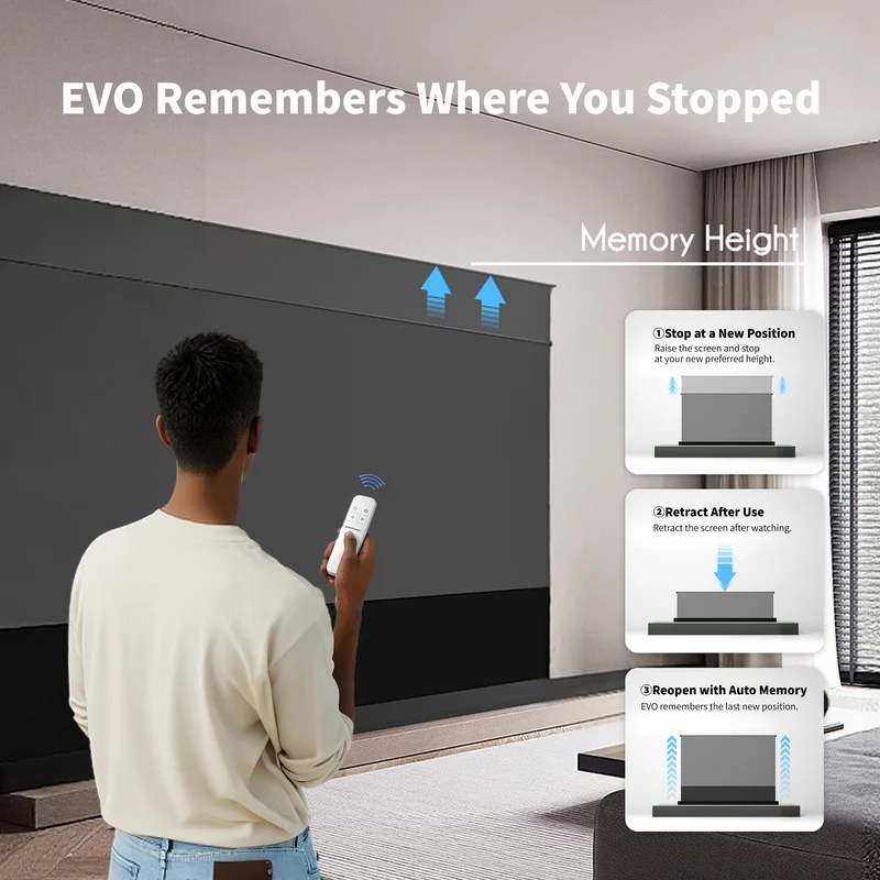 WUPRO Cinema LeApex EVO CLR Smart Motorized Floor Rising Screen CBSP