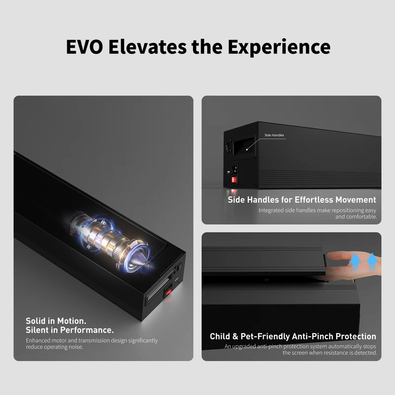 WUPRO Cinema LeApex EVO CLR Smart Motorized Floor Rising Screen CBSP