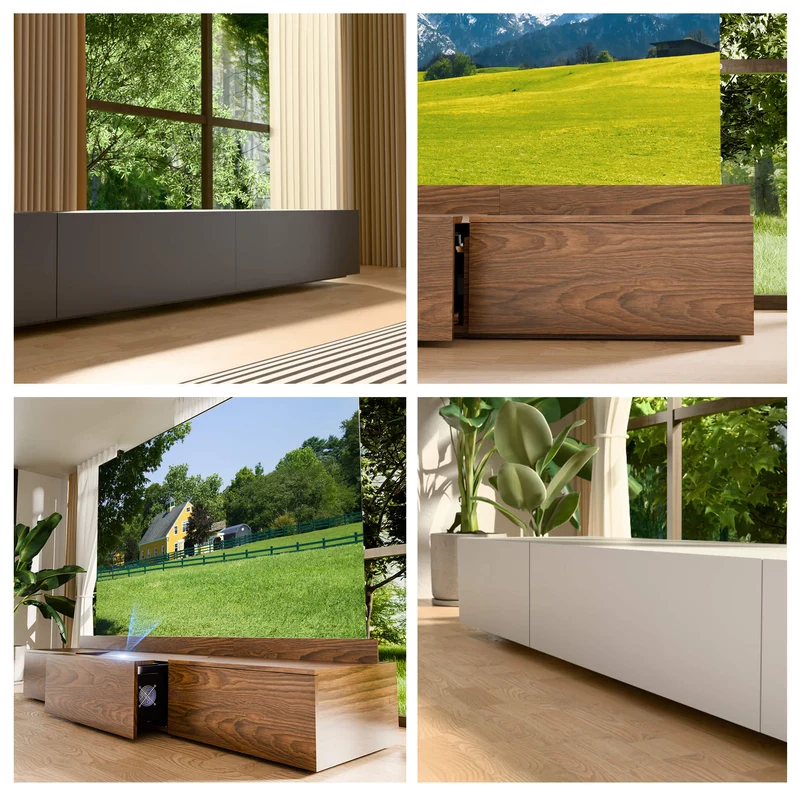 WUPRO Cinema DSP-580 Ultra Short Throw Projector Laser TV Cabinet