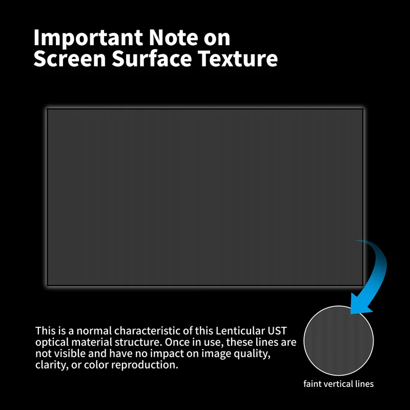 WUPRO Cinema 150 Inch Seamless Gallery Series CLR Fixed Frame Screen Lenticular UST